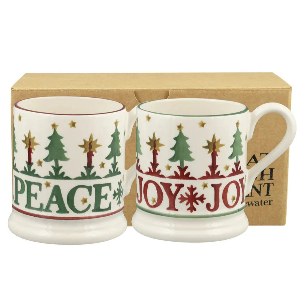 Emma Bridgewater Christmas Joy Set of 2 x 1/2 Pint Mugs