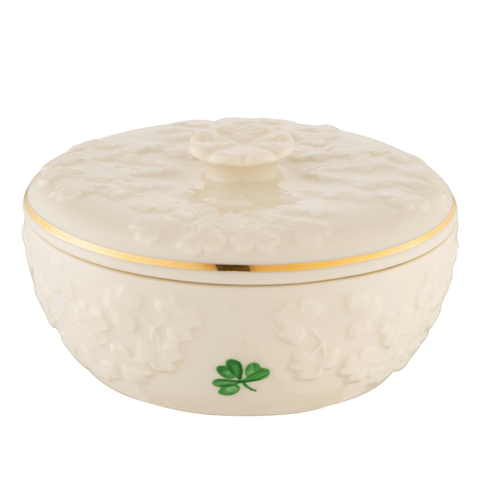 Belleek Classic Fields of Shamrocks Trinket Box: 4169