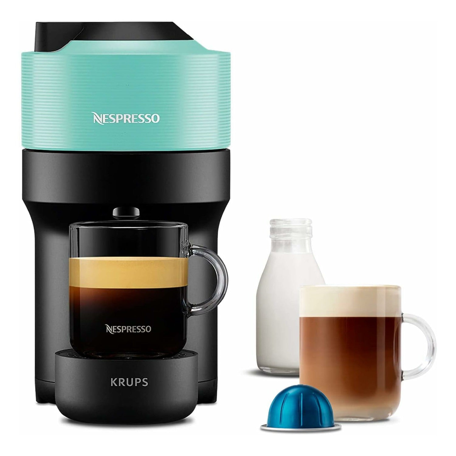 Krups Nespresso Vertuo Pop Coffee Machine - Aqua Mint: XN920440
