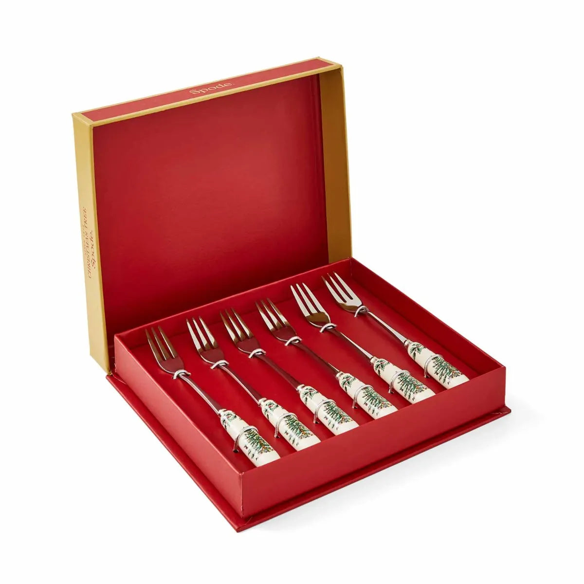 Spode Christmas Tree Pastry Fork Set of 6
