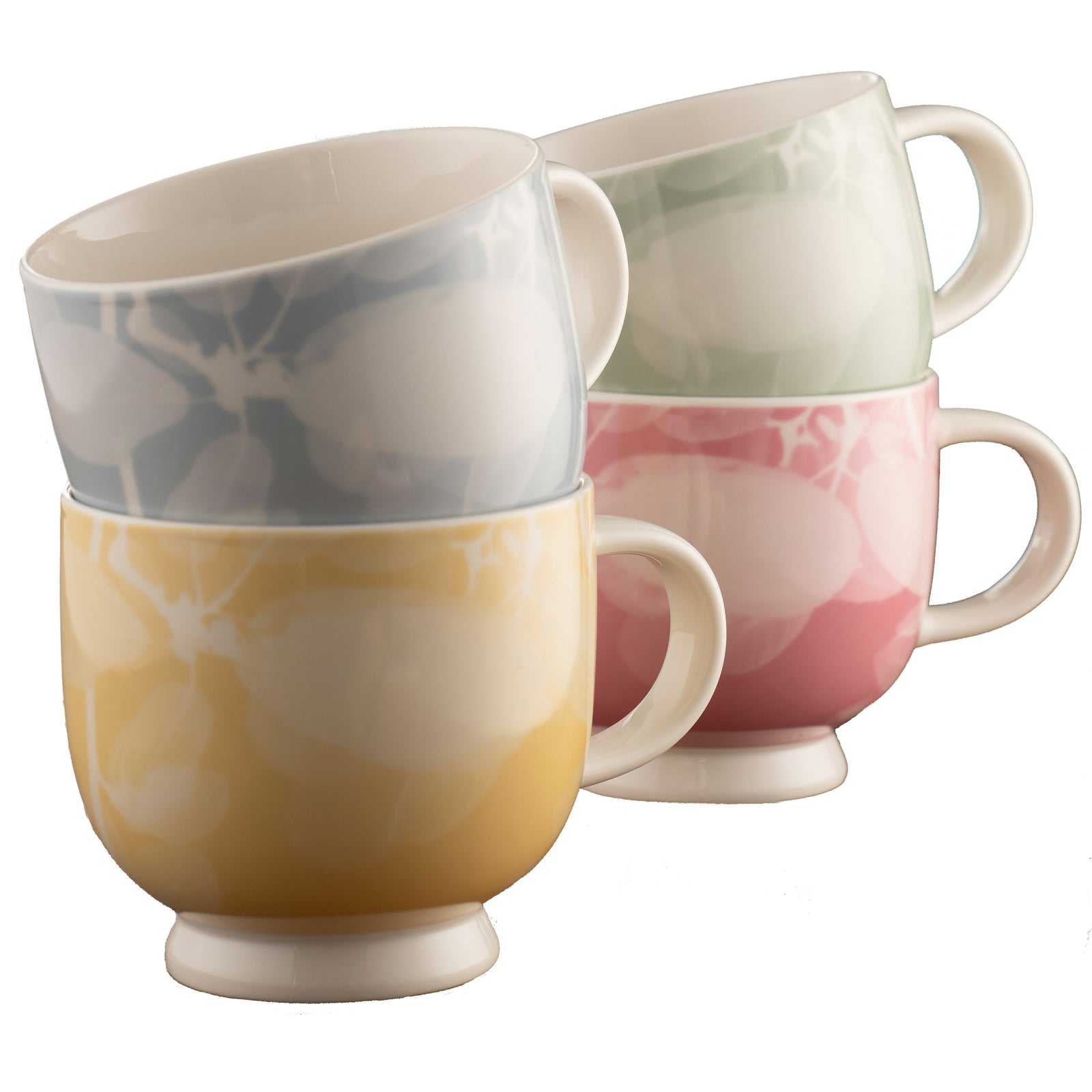 Belleek Living Laurel Footed Mugs Set of 4: 9416