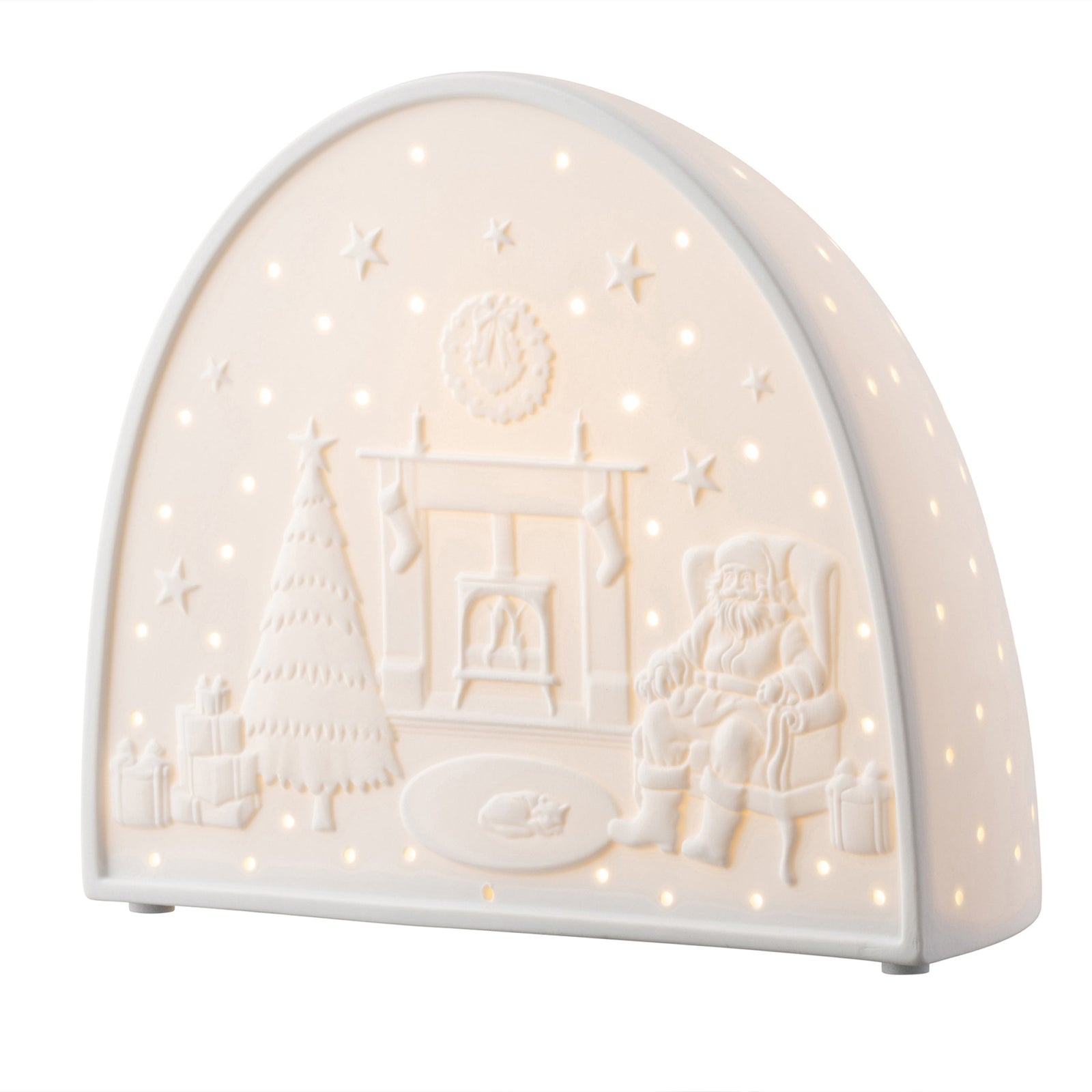 Belleek Christmas Santa by the Fire Luminaire: 9577