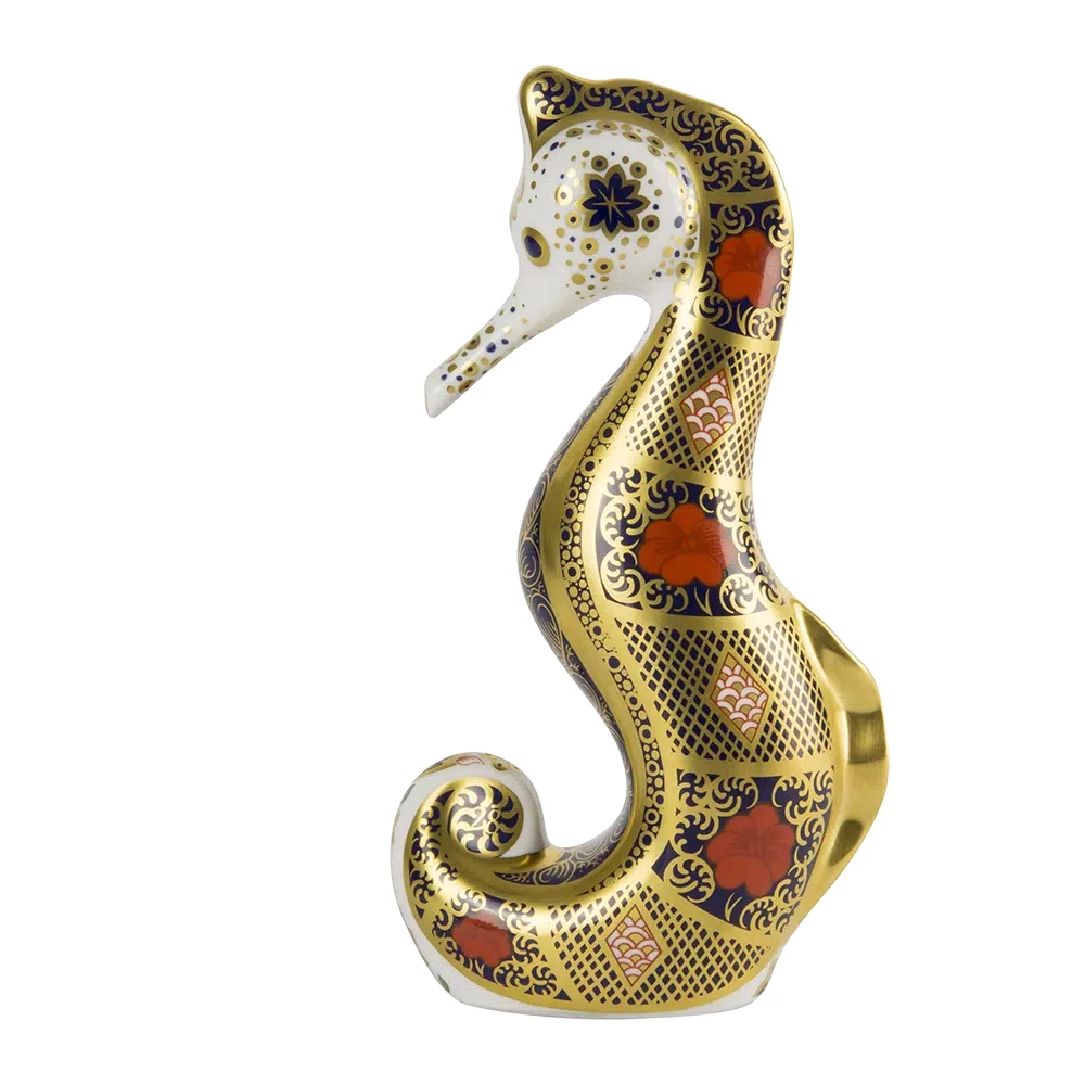 Royal Crown Derby Solid Gold Band Seahorse