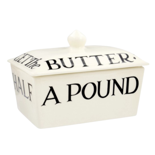 Emma Bridgewater Black Toast Half a Pound Small Butter Dish