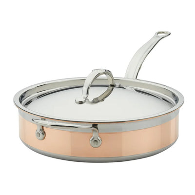 Hestan CopperBond Induction Copper Sauté Pan & Lid with Helper Handle 26cm 3.3L