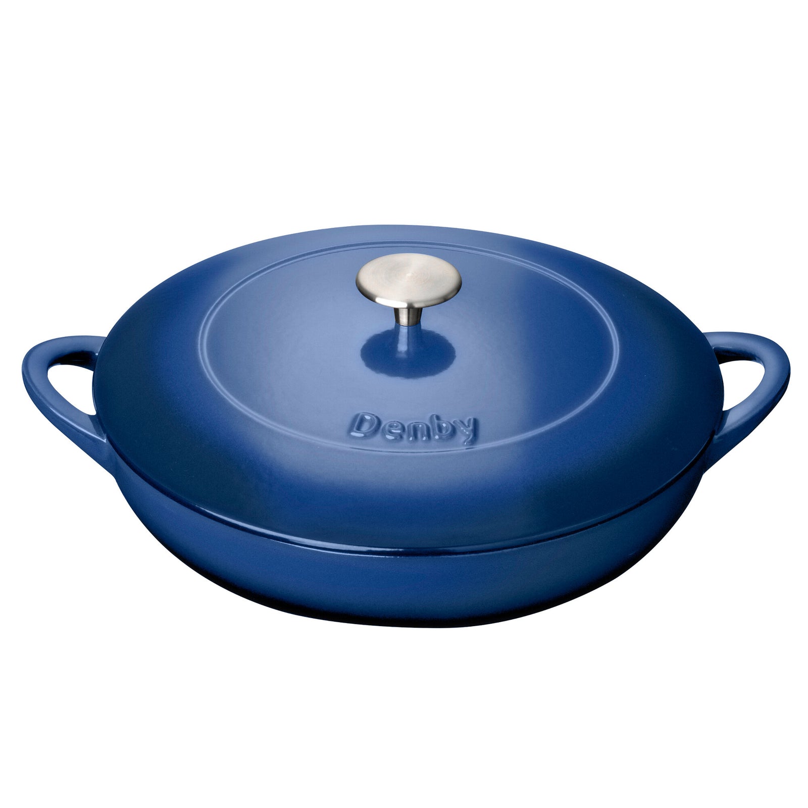 Denby Cobalt Cast Iron 30cm Shallow Casserole