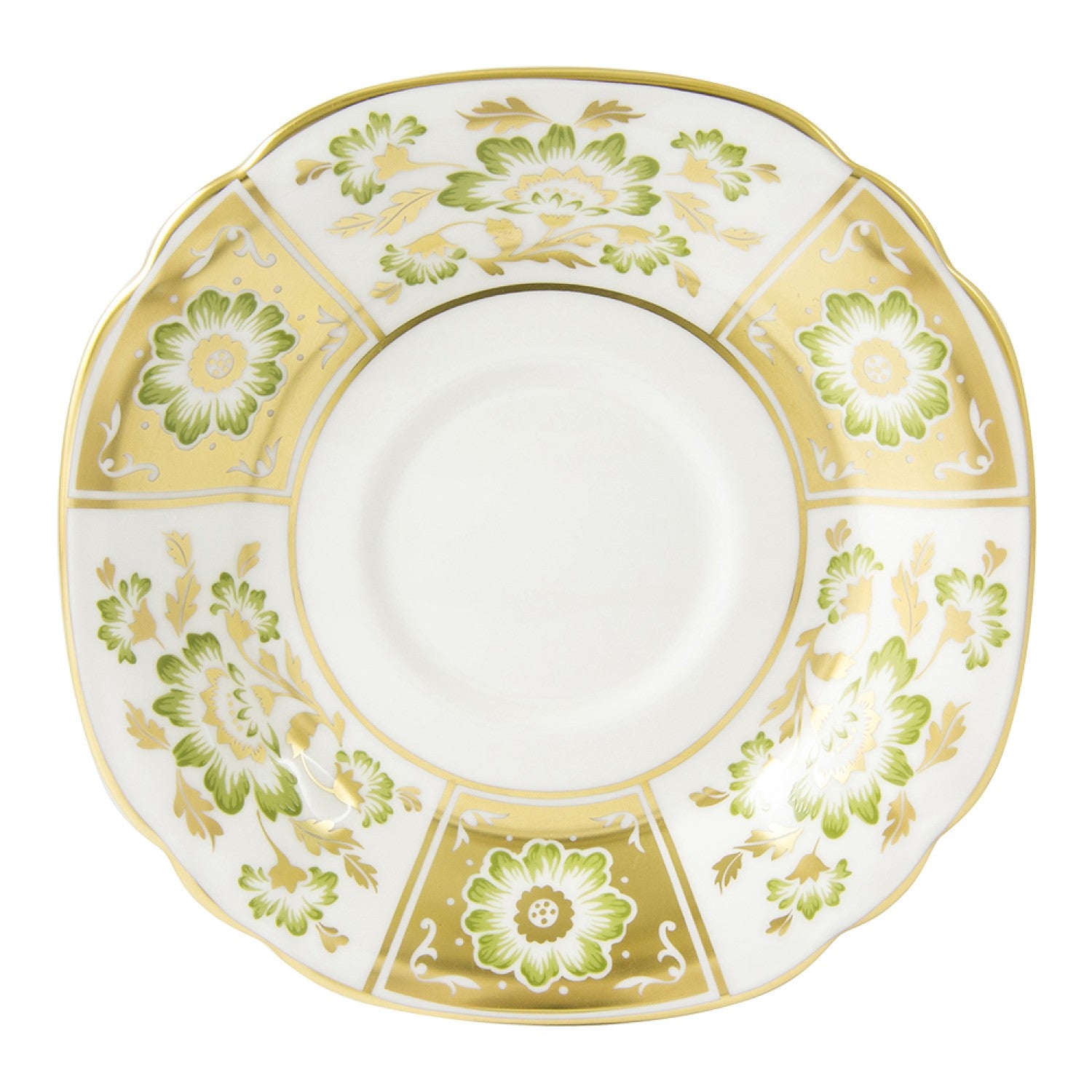 Royal Crown Derby Derby Panel Green Breakfast Saucer