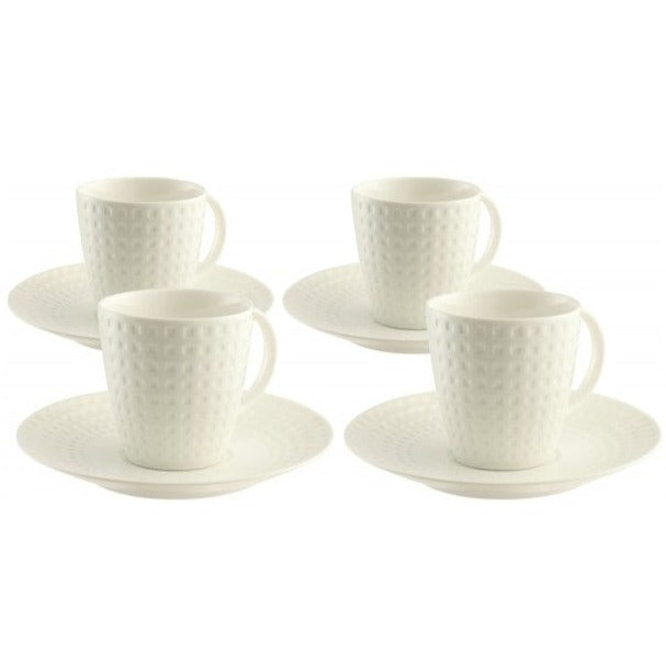 Belleek Living Grafton Teacup and Saucer set of 4 - Last Chance to Buy