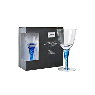 Denby Classic Blue (Imperial Blue) White Wine Glass Pack of 2