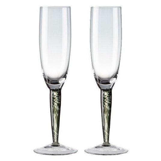 Denby Classic Black (Jet) Flute Champagne Pack of 2