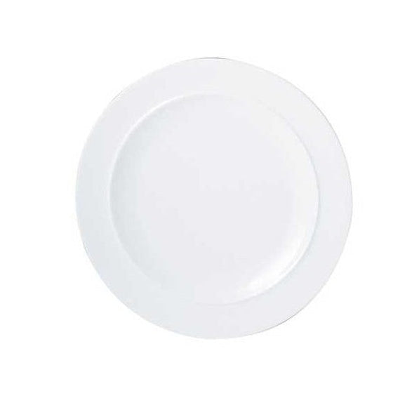 A plain white medium-sized plate.