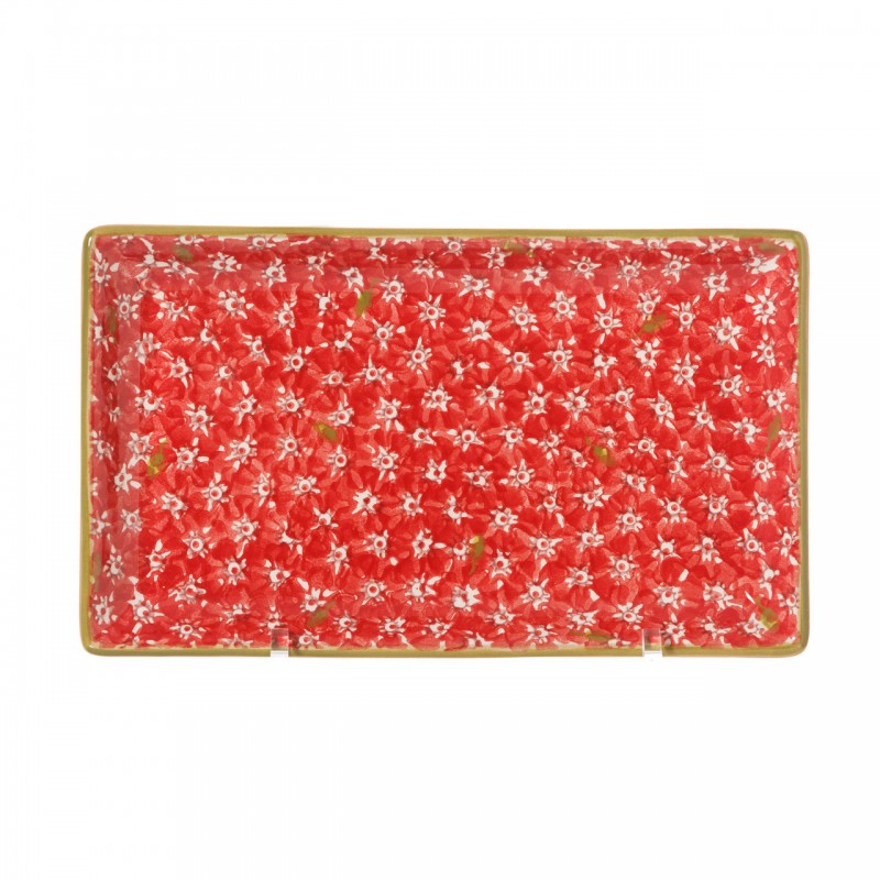 Nicholas Mosse Lawn Red - Medium Rectangle Plate