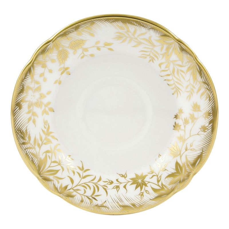 Royal Crown Derby Arboretum Gold Tea Saucer
