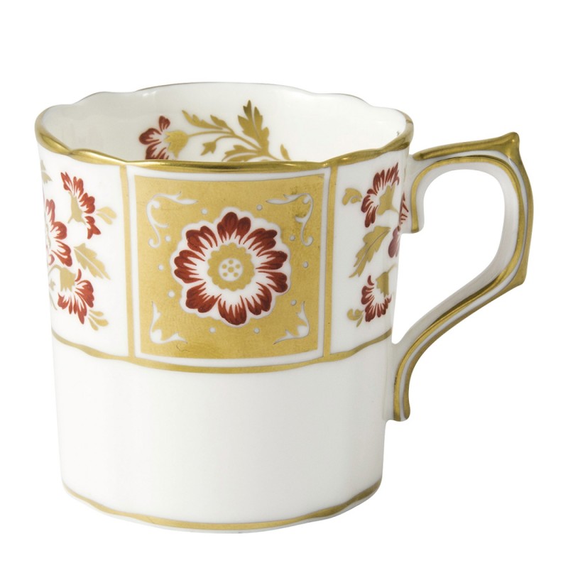 Royal Crown Derby Derby Panel Red Coffee Cup