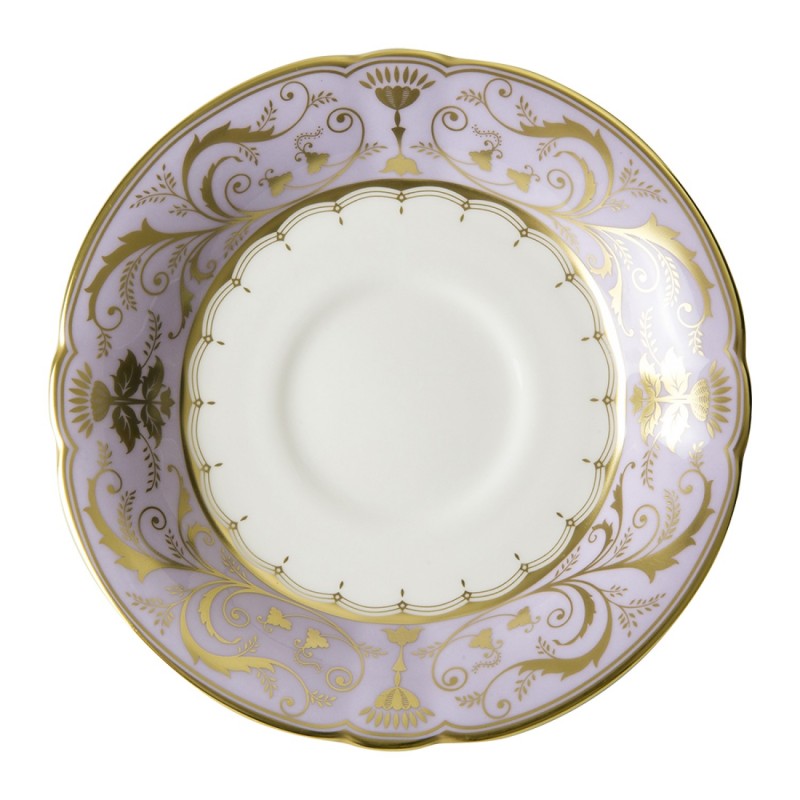 Royal Crown Derby Harlequin Lavender Tea Saucer