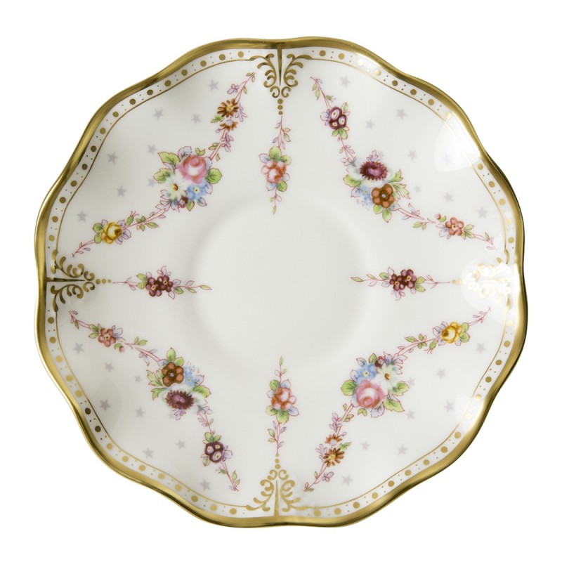 Royal Crown Derby Royal Antoinette Cream Soup Cup Saucer