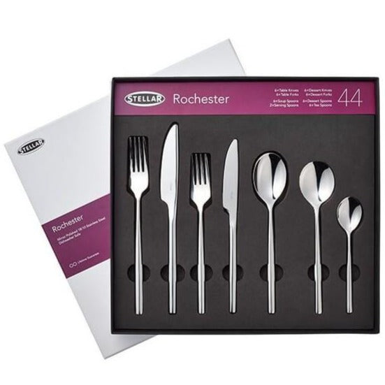 Stellar Rochester Polished 44 Piece Cutlery Set: BL58