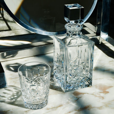 Waterford Crystal Lismore Connoisseur Small Square Decanter & Pair 5oz Tumblers