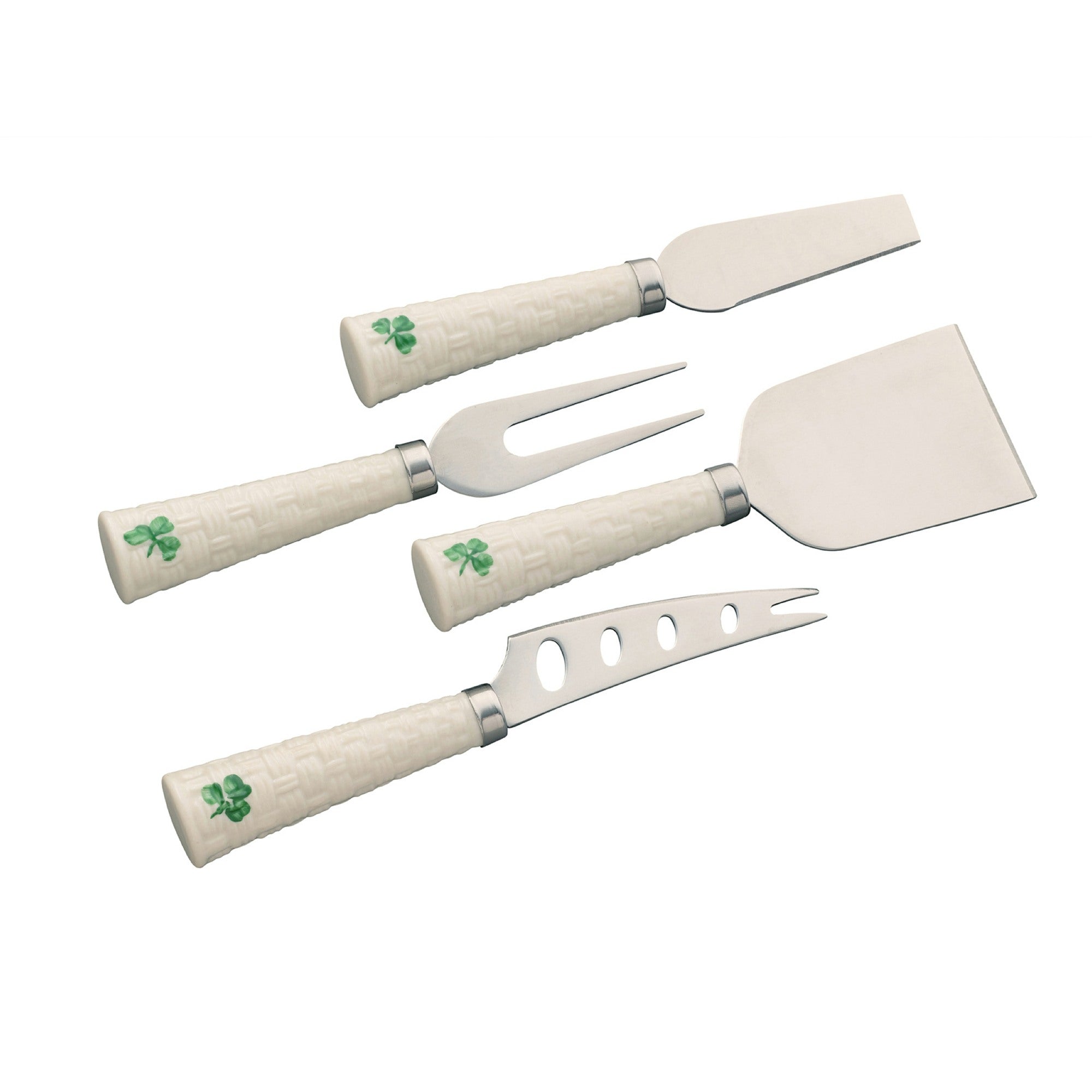 Belleek Classic Shamrock Cheese Knife Set of 4