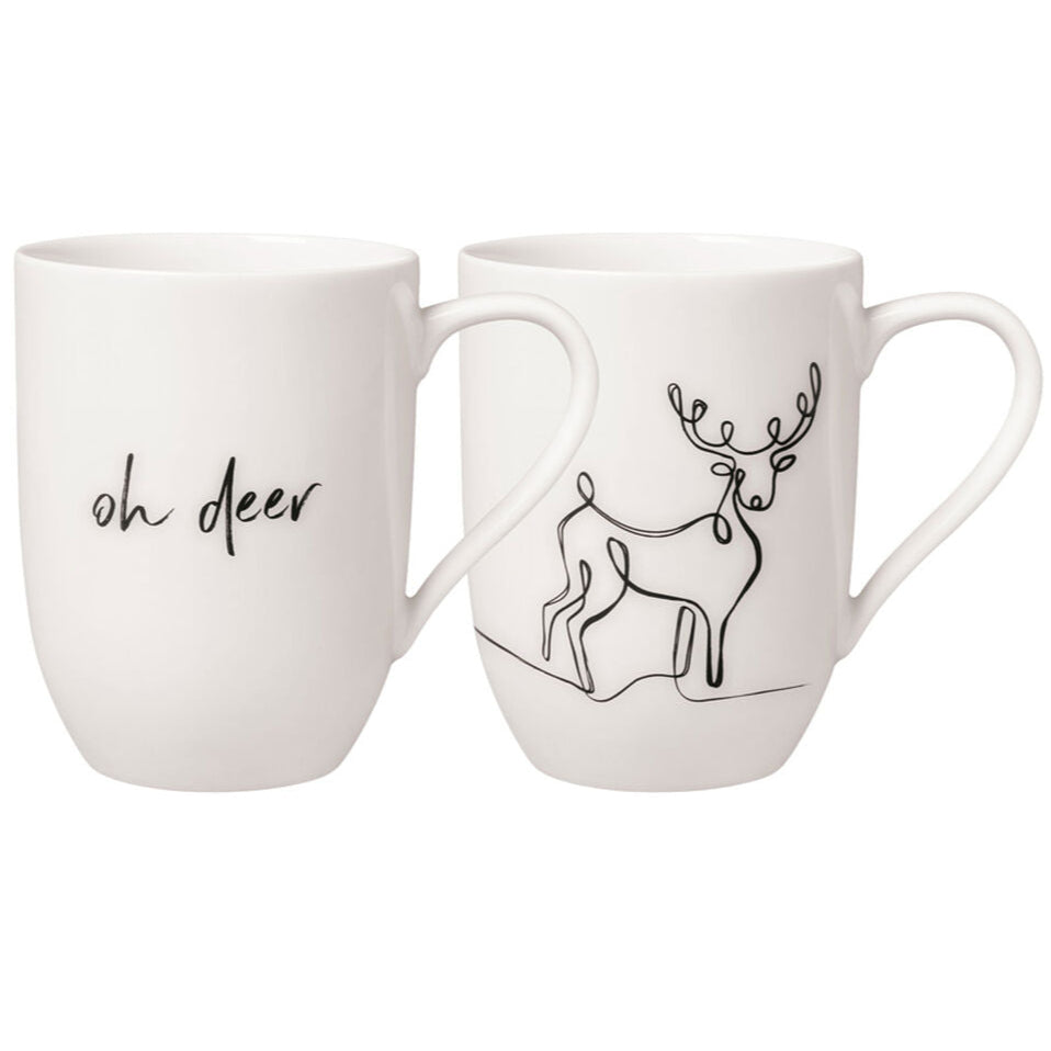 Villeroy and Boch Statement Mug set of 2 Xmas Reindeer