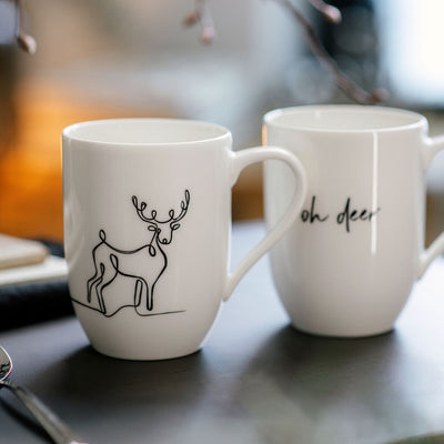 Villeroy and Boch Statement Mug set of 2 Xmas Reindeer