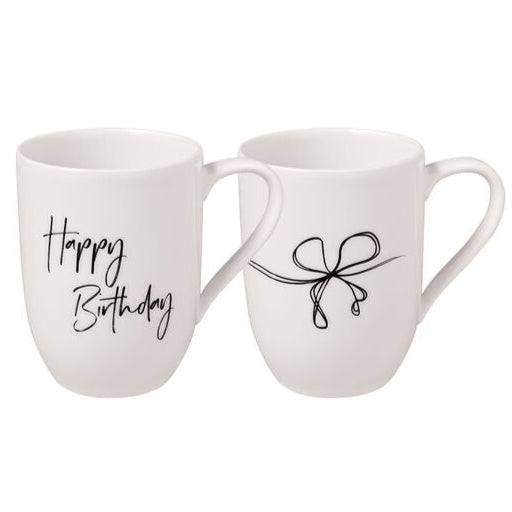 Villeroy and Boch Statement Mug set of 2 Happy Birthday