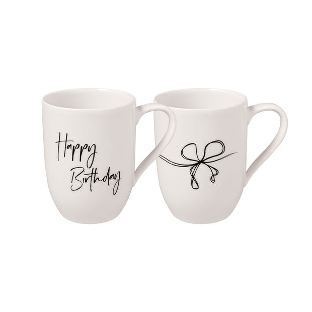 Villeroy and Boch Statement Mug set of 2 Happy Birthday