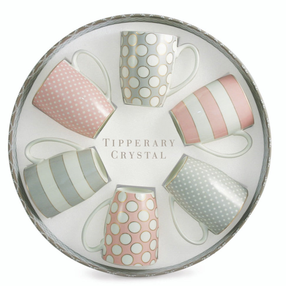 Tipperary Crystal - Spots & Stripes, Party Pack Mug Set of 6