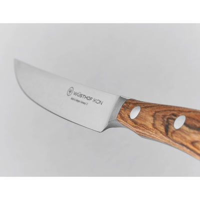Wusthof Ikon Selection 6-piece Steak Knife Set with Leather Knife Roll
