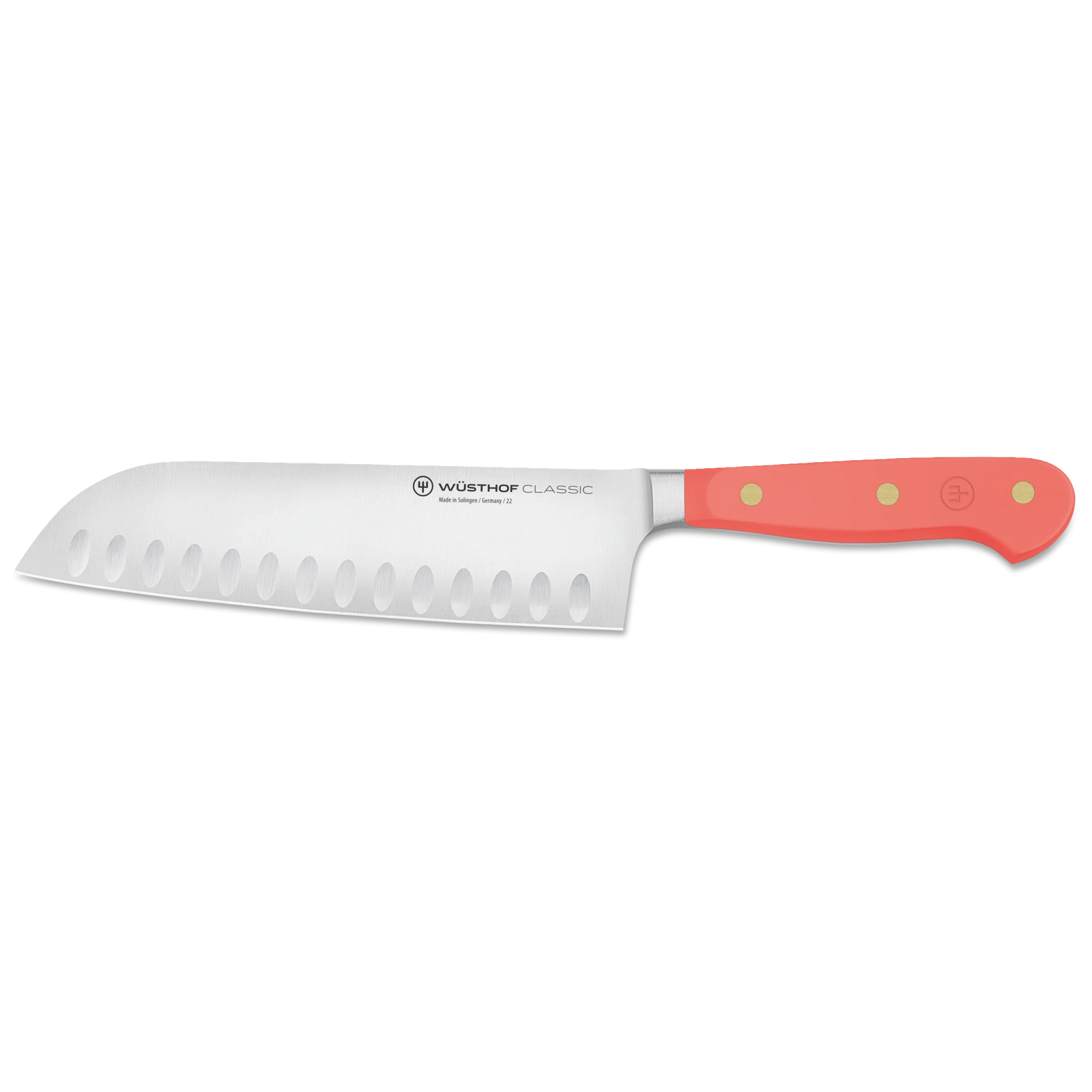 Wusthof Classic Colour Santoku with Hollow Edge 17 cm - Coral Peach