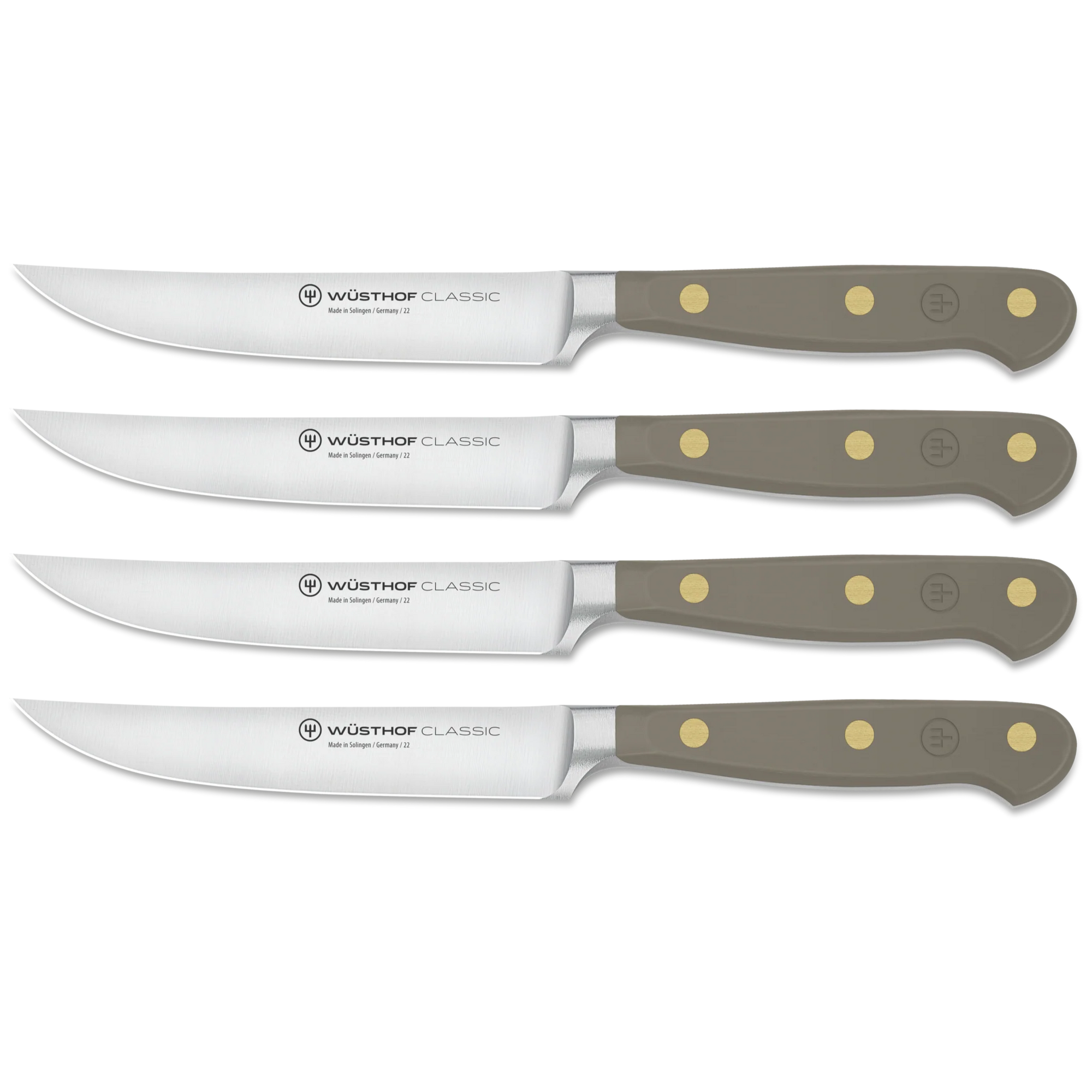 Wusthof Classic Colour 4 Piece Steak Knife Set - Velvet Oyster