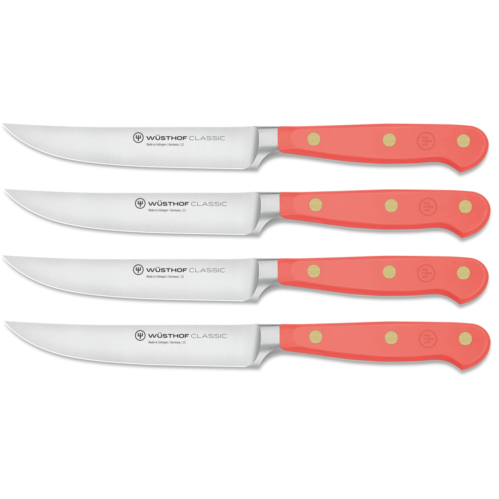 Wusthof Classic Colour 4 Piece Steak Knife Set - Coral Peach