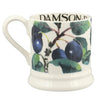White mug with Damson plum design and 'Danson' branding on a white background