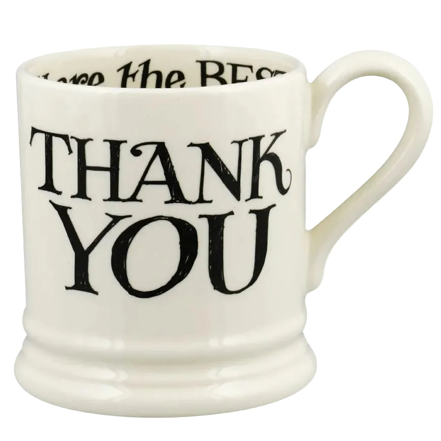 Emma Bridgewater Black Toast Thank You 1/2 Pint Mug