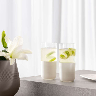 Villeroy and Boch Manufacture Rock Blanc Long Drink Tumbler set of 4