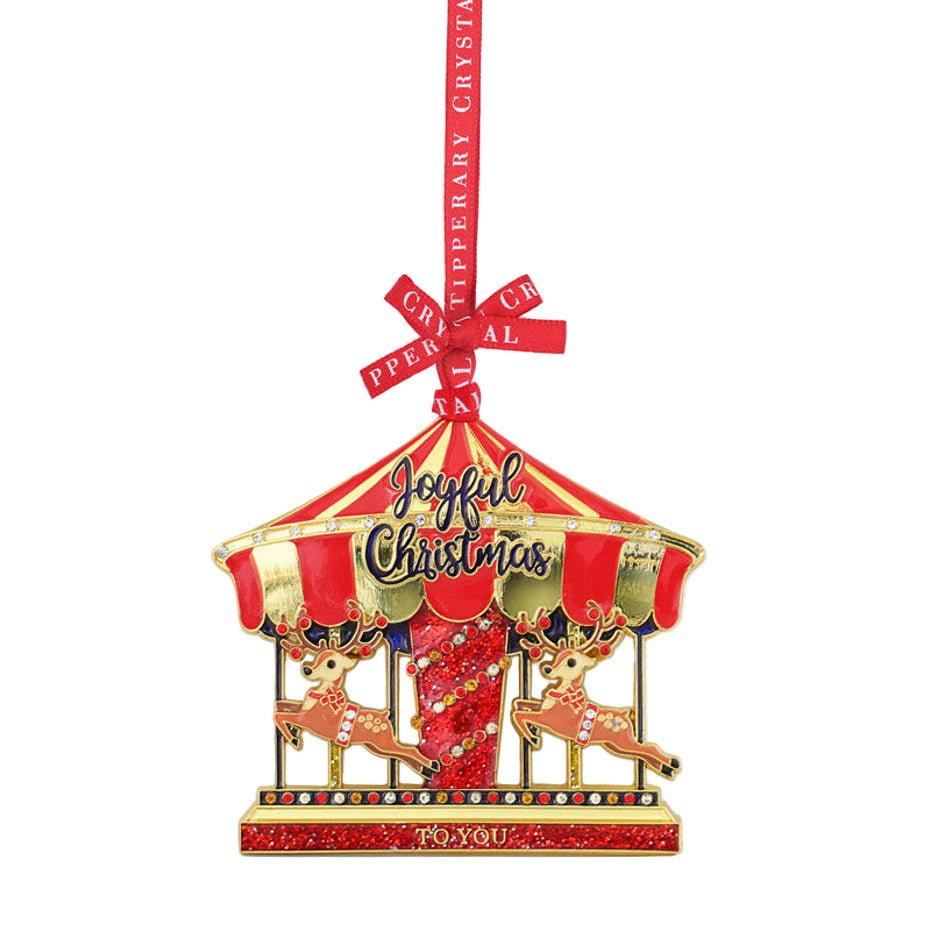 Tipperary Crystal Sparkle Reindeer Carousel Decoration