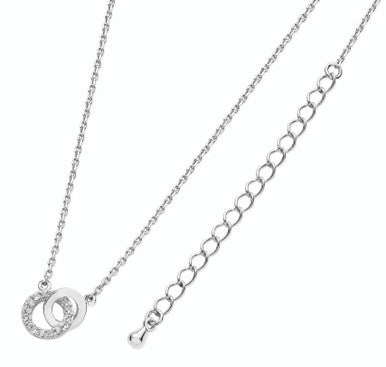 Tipperary Sterling Silver Polished and CZ Circle Pendant