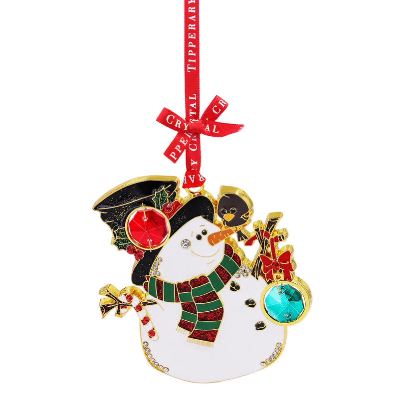 Tipperary Crystal Gem Snowman Decoration