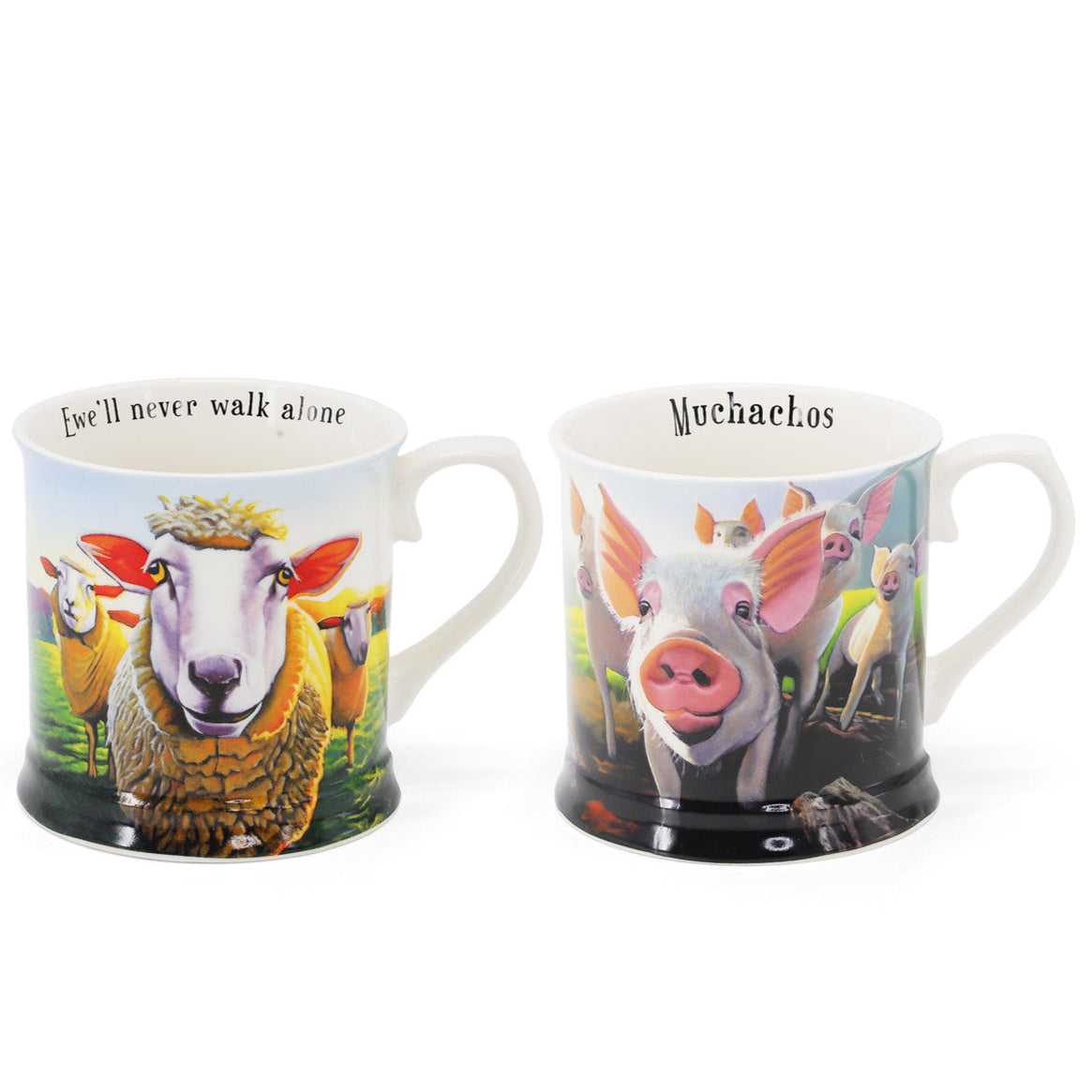 Tipperary Crystal Eoin O'Connor Beyond the Herd - Tankard Pair Pigs & Sheep