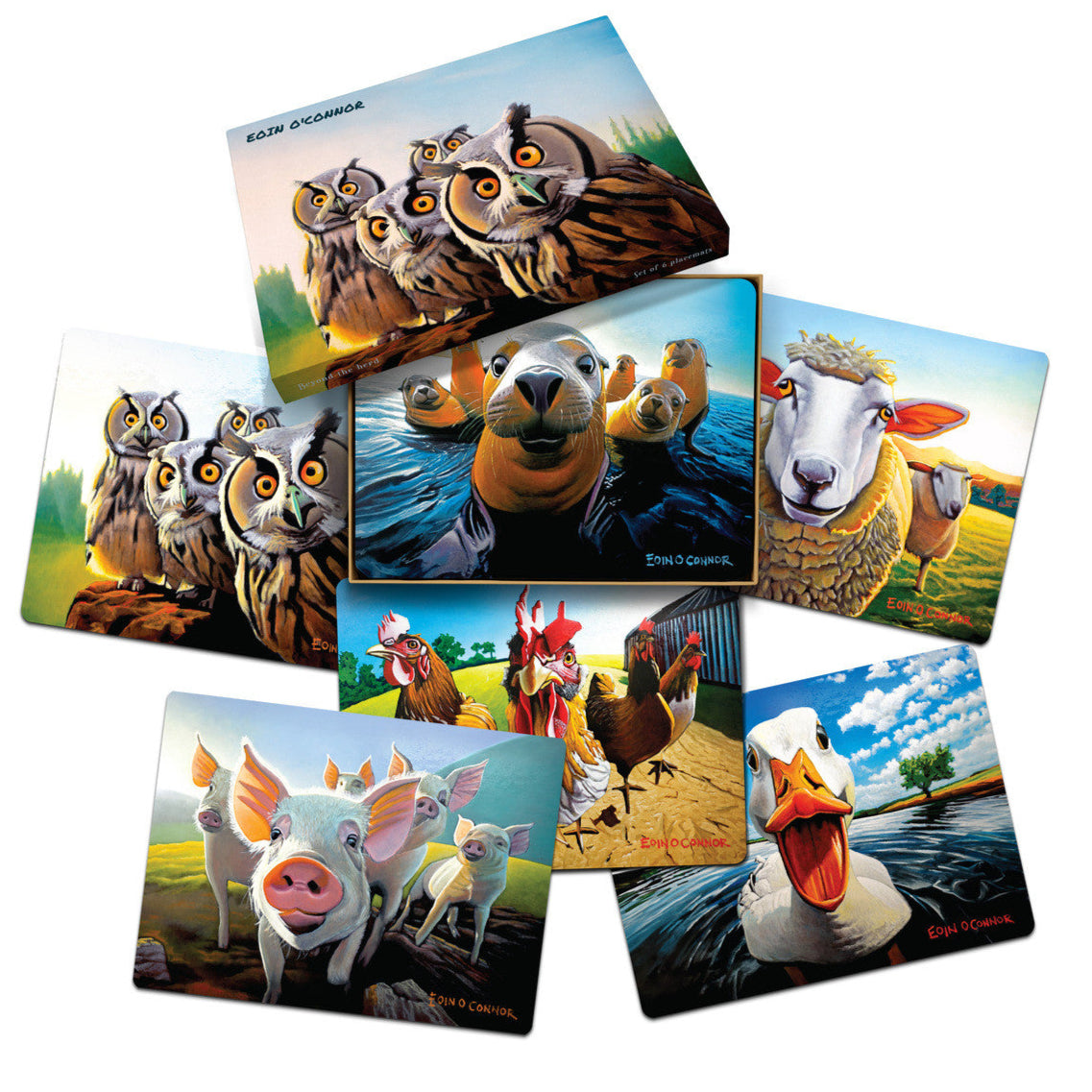 Tipperary Crystal Eoin O'Connor Beyond the Herd - Placemat Set of 6