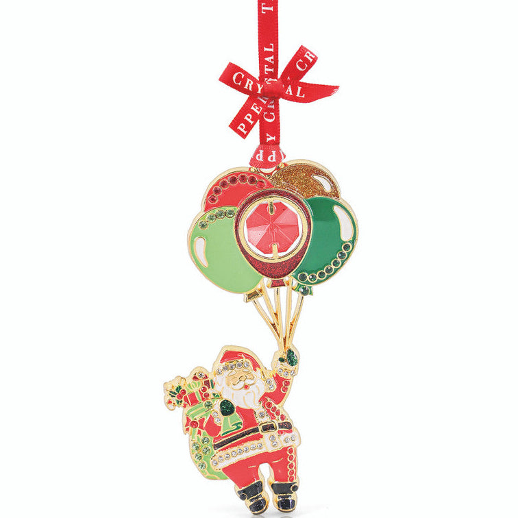 Tipperary Crystal Gem Santa with Balloons Decoration