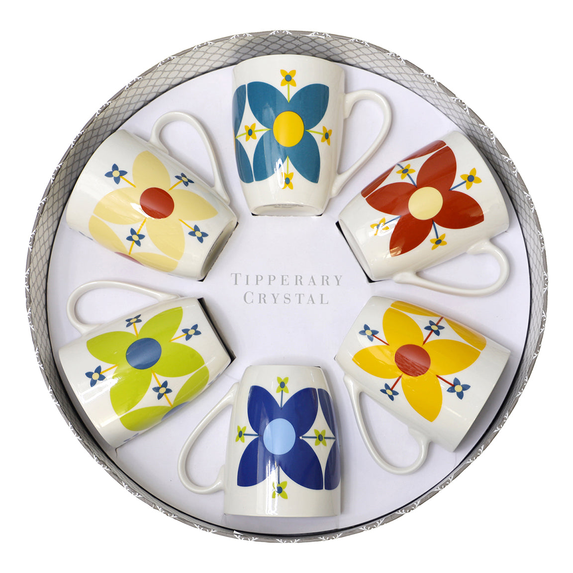 Tipperary Crystal - Star Flowers Set of 6 Mugs