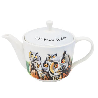 Tipperary Crystal Eoin O'Connor Beyond the Herd - Owl Teapot