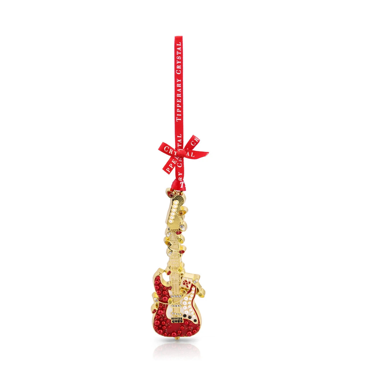 Tipperary Crystal Pearl Guitar Christmas Decoration
