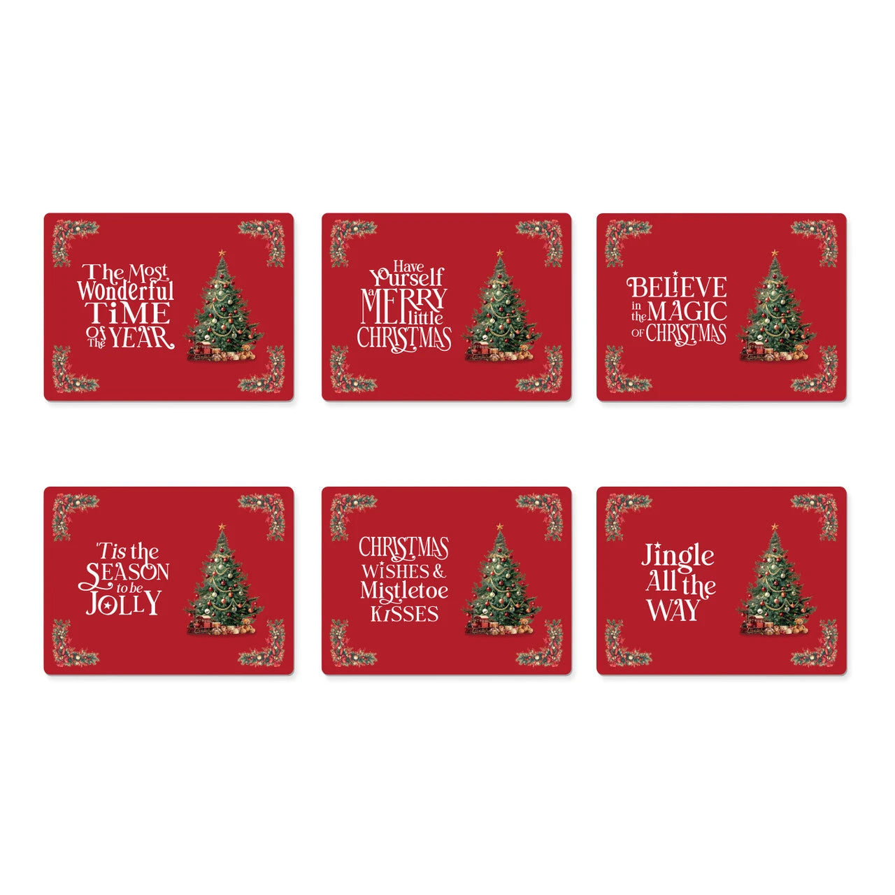 Tipperary Merry Little Christmas Placemats  - Set of 6