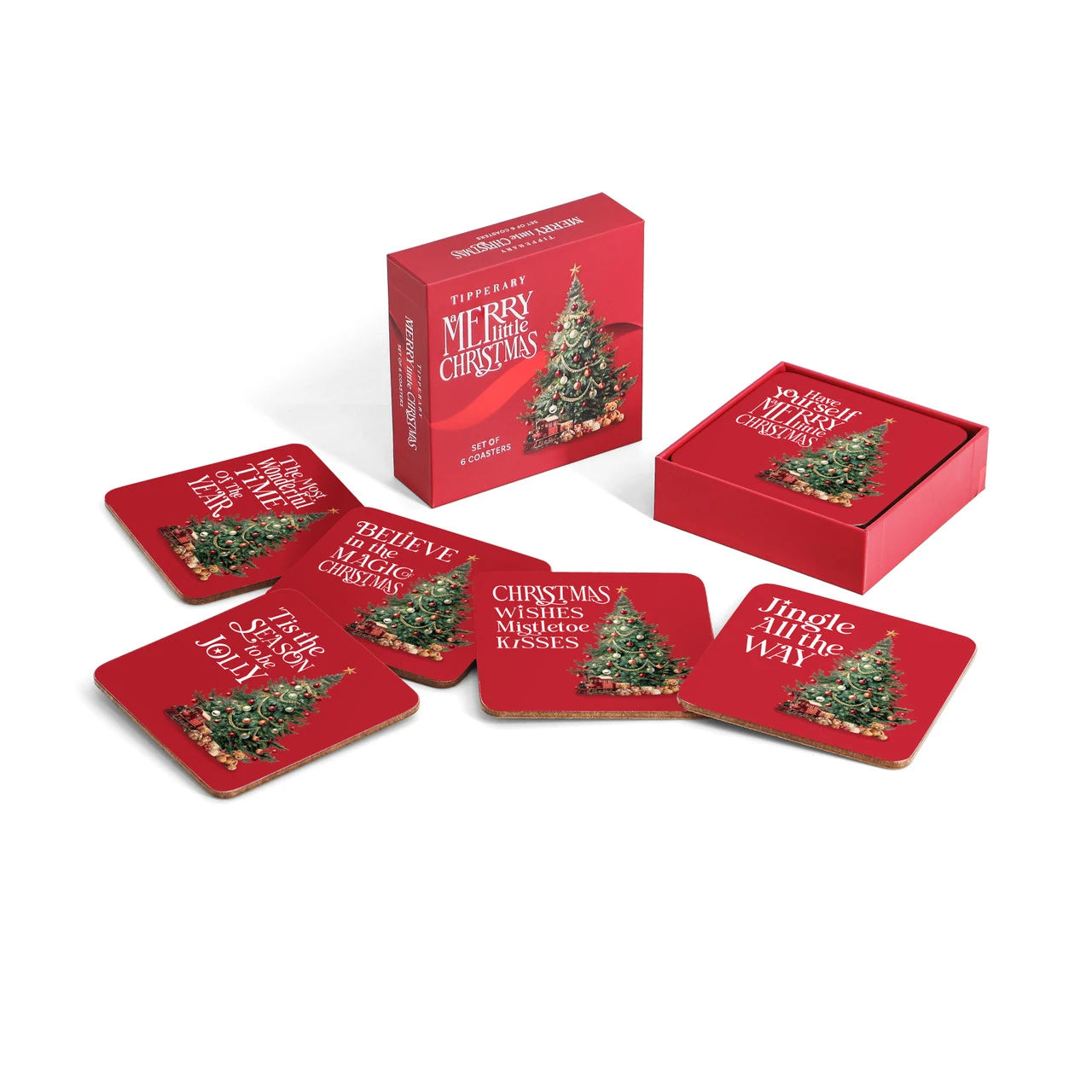 Tipperary Merry Little Christmas Coasters  - Set of 6