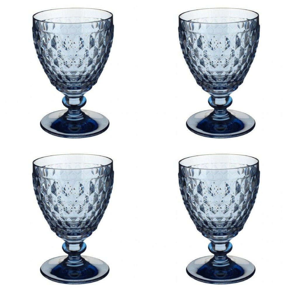 Villeroy and Boch Boston Coloured White Wine Goblet Blue Set of 4