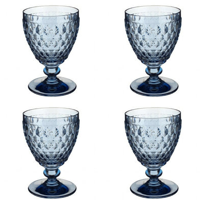 Villeroy and Boch Boston Coloured White Wine Goblet Blue Set of 4