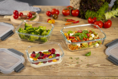 Kuhn Rikon Glass Storage Container Set 3pcs with lids 0.64 L/1.05 L/1.52L