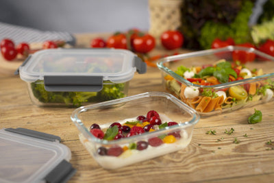 Kuhn Rikon Glass Storage Container Set 3pcs with lids 0.64 L/1.05 L/1.52L